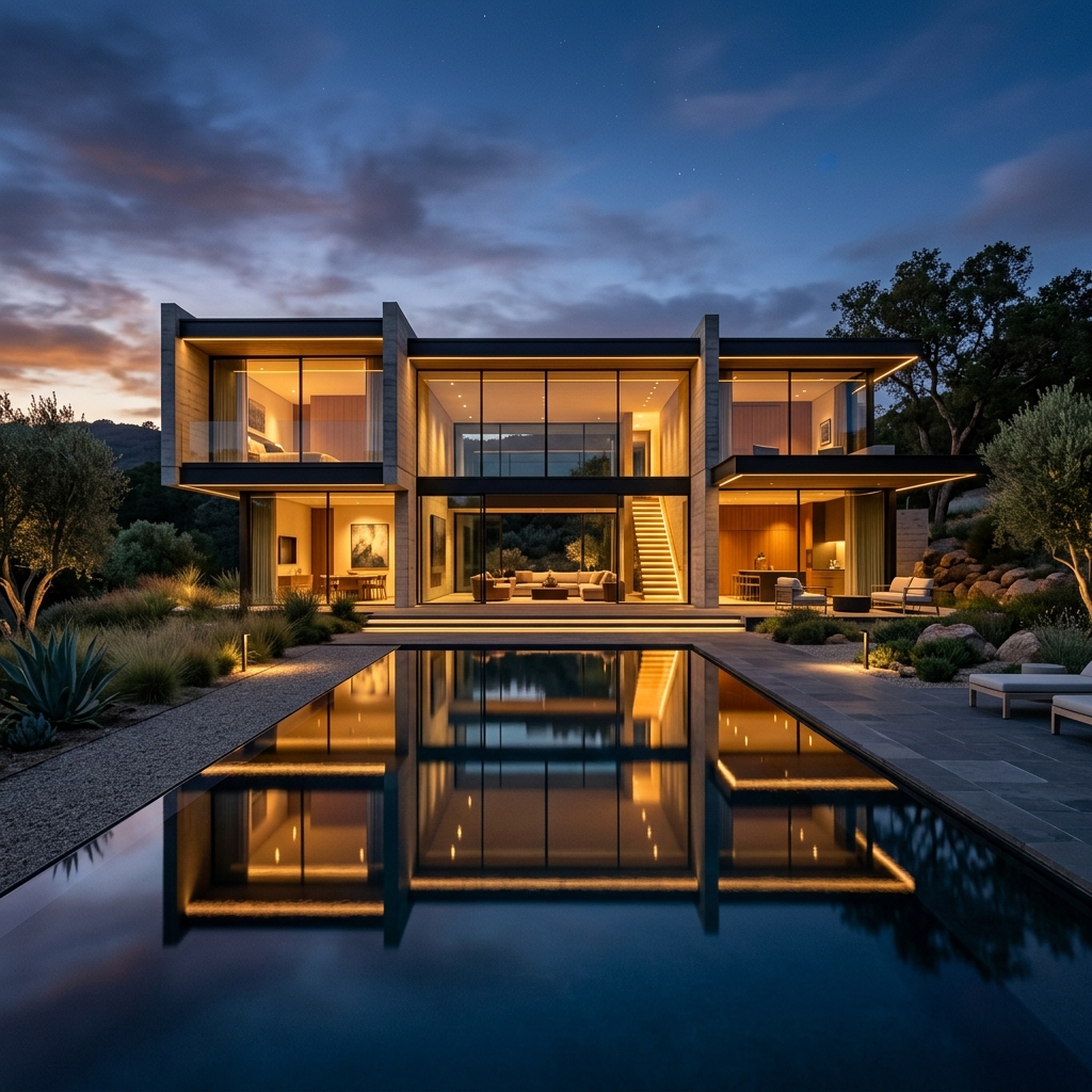 Luxury Minimal Modern Architectural Villa Exterior